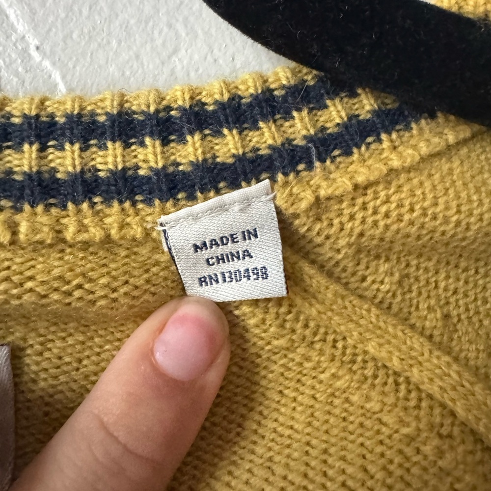 Jack Wills Merino Wool Cardigan Mustard V Neck Preppy 4 Academia Old Money Chic - Picture 5 of 7